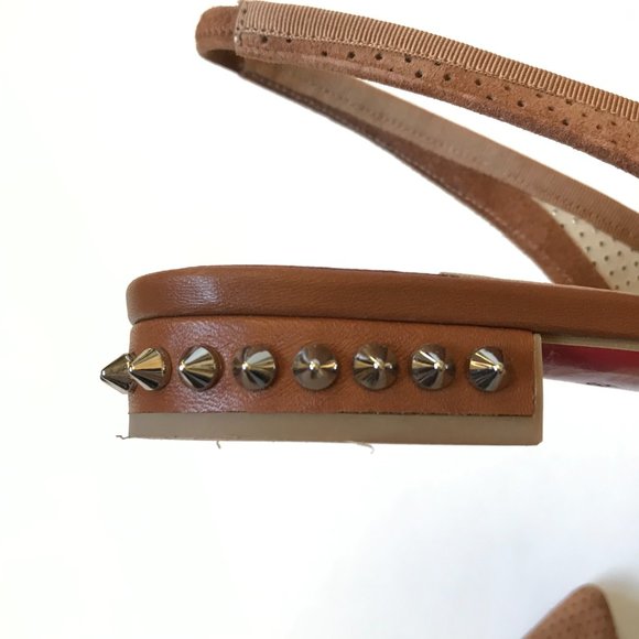 Christian Louboutin Brown Flats with Studded Heel - Picture 13 of 16